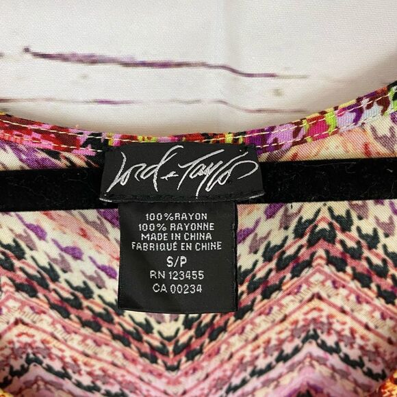 Vintage Lord & Taylor Maxi Dress Chevron Multi Size Small - Picture 3 of 12